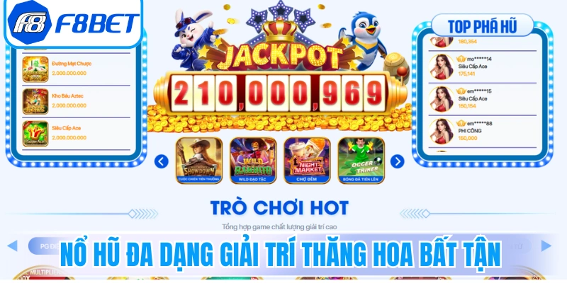 Nổ hũ đa dạng giải trí thăng hoa bất tận